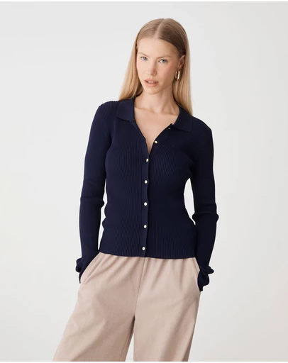 Forcast - Bristol Collared Rib Cardigan