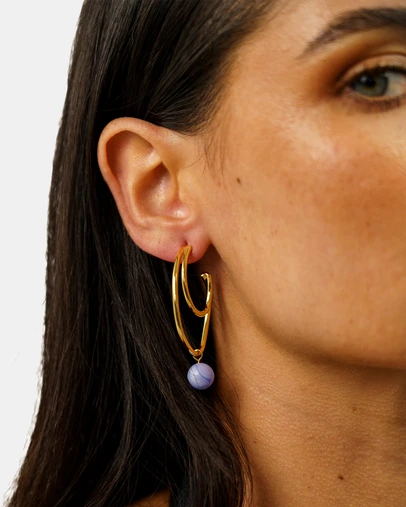 Sonne Jewellery - Bella Blue Lace Agate Earrings