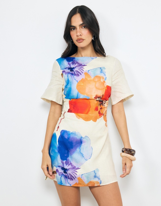 AERE - Lea Linen Mini Dress