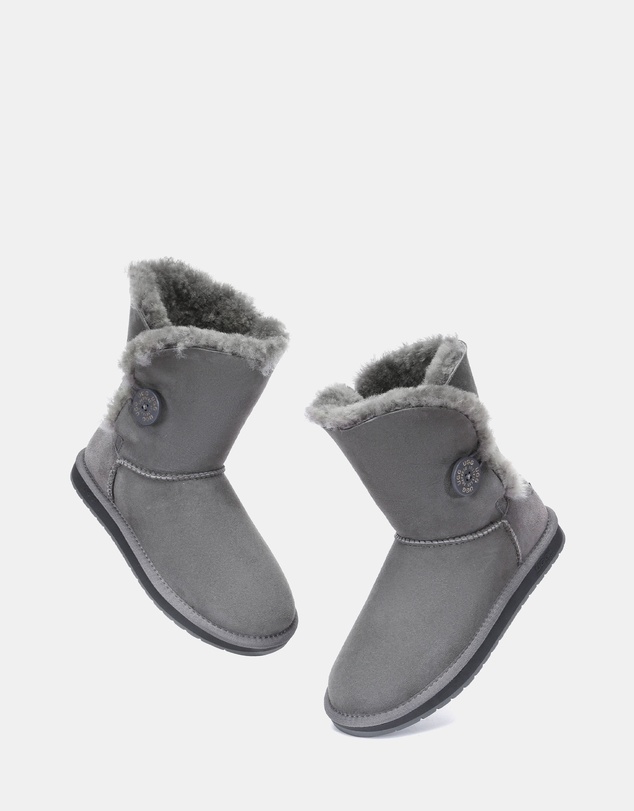 EVERAU - Australian Shepherd Ugg Short Button Sheepskin Upper UGG Boots