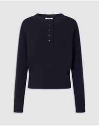 Oroton - Rib Knit Henley Top