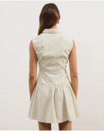 Atmos&Here - Ava Stripe Mini Fit And Flare Dress