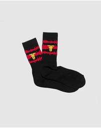 Fallen Footwear - Fallen Footwear Static Padded Heel and Toe Sock - Black / Red