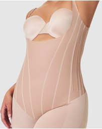 Spanx - TotalContour-Open-Bust Mid-Thigh Bodysuit