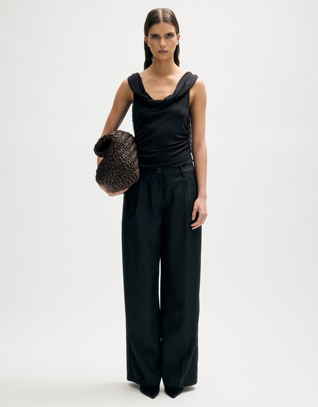 Minima Esenciales - Auden Jersey Fringe Scarf Top