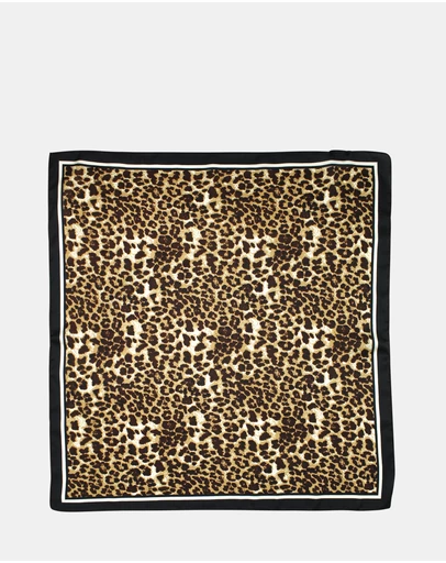 Morgan & Taylor - Veronica Hair Scarf in Leopard Print Brown