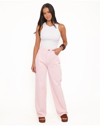 Petal & Pup - Ailis Wide Leg Jean - Dusty Pink