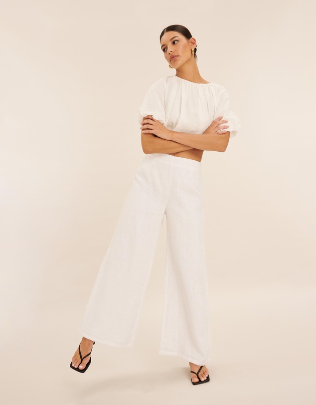 AERE - High Waist Linen Pants