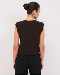 Calli - Bron Round Neck Knit Vest Top