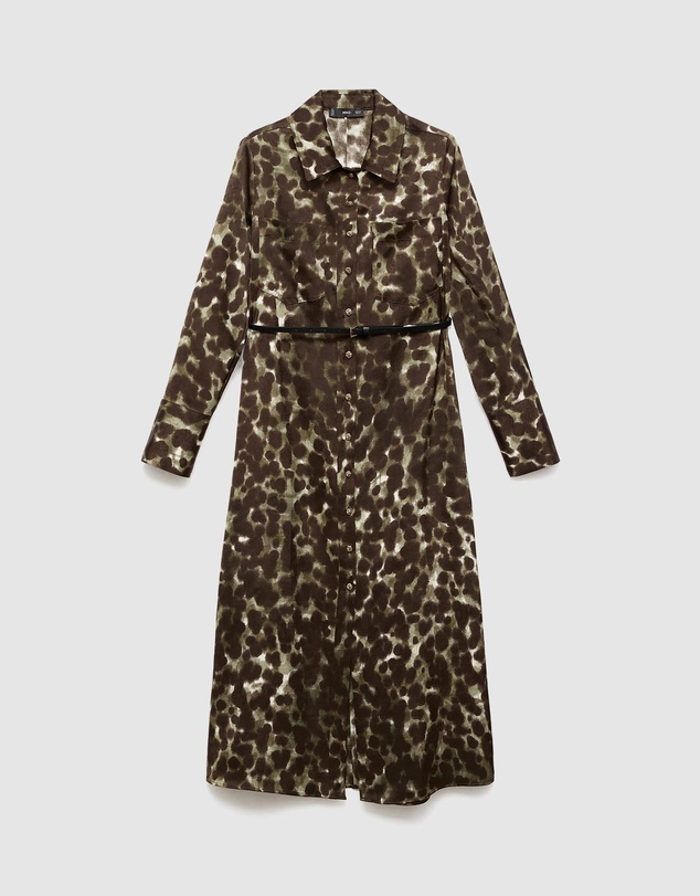 M.N.G - Printed Shirt Dress With Belt