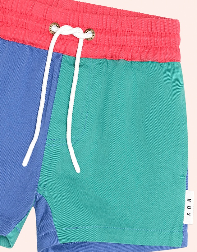 Huxbaby - Colour Block Twill Shorts - Babies-Teens