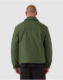 Zanerobe - Faux Leather Aviator Jacket Forest