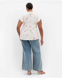 City Chic - Fleur Petal Print Top