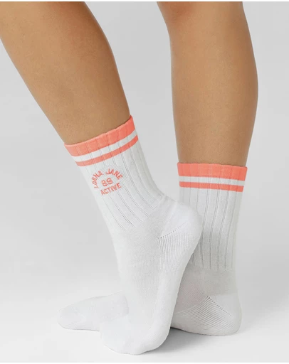 Lorna Jane - Throwback Pilates Grip Crew Socks
