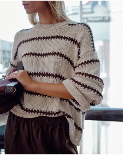 Ceres Life - Lila Oversized Knit Crew