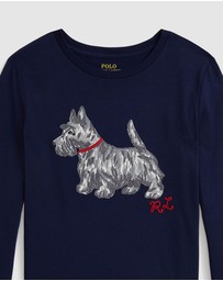 Polo Ralph Lauren - Dog-Print Cotton Long-Sleeve Tee - ICONIC EXCLUSIVE - Teens