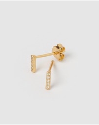 Izoa - Alphabet Mini Letter I Stud Earrings