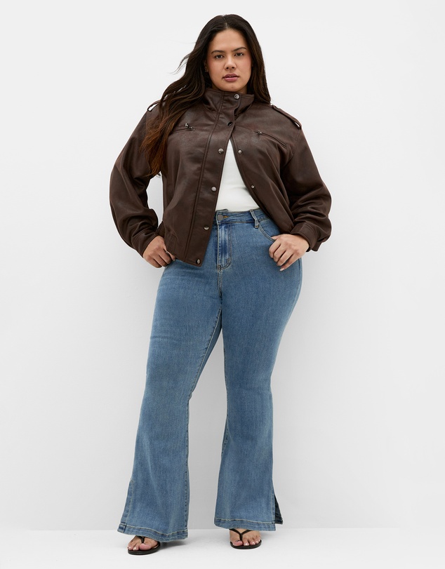 City Chic - Harley Fit Side Split Flare Leg Jean