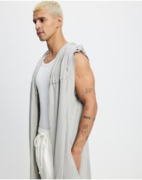 Surrounded By Ghosts - The Natrolite Hooded Rib Knit Sleeveless Cardigan