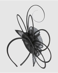 Max Alexander - Sinamay Black Flower Racing Fascinator