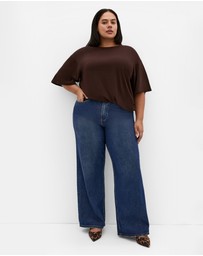City Chic - Plus size Harley Fit Talia Wide Leg Jean - dark wash