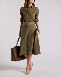 David Lawrence - Cabello Stretch Linen Skirt