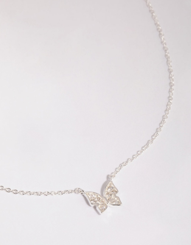 Lovisa - Sterling Silver Pave Butterfly Necklace
