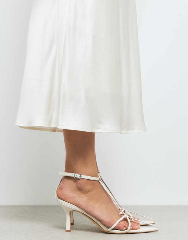AERE - Leather Point Toe Strappy Heels