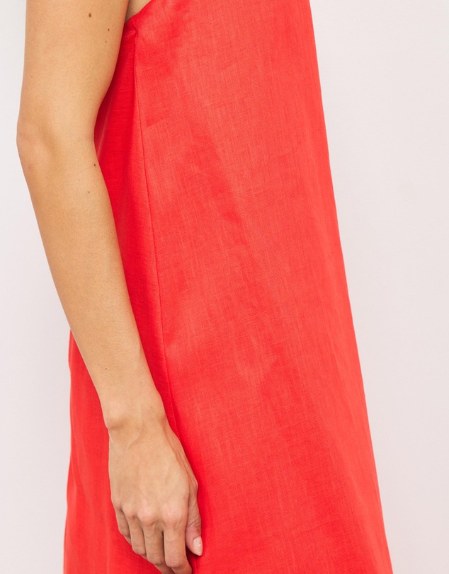 AERE - Orea Linen Gathered Halter Midi Dress