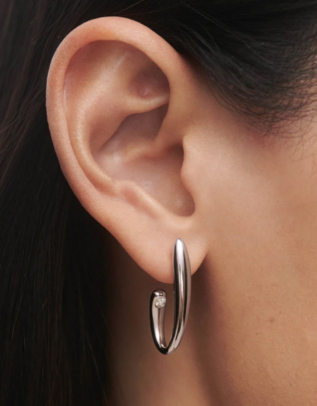 PDPAOLA - Volta Silver Hoop Earrings