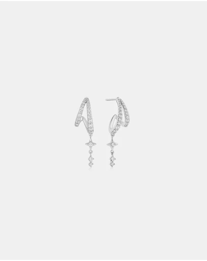Ania Haie - Ania Haie Silver Star Drop Stud Earrings