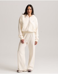 HyperLuxe The Label - Logo Embroidered Straight Leg Sweatpants