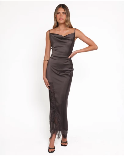 Petal & Pup - Jeneva Lace Midi Dress - Brown