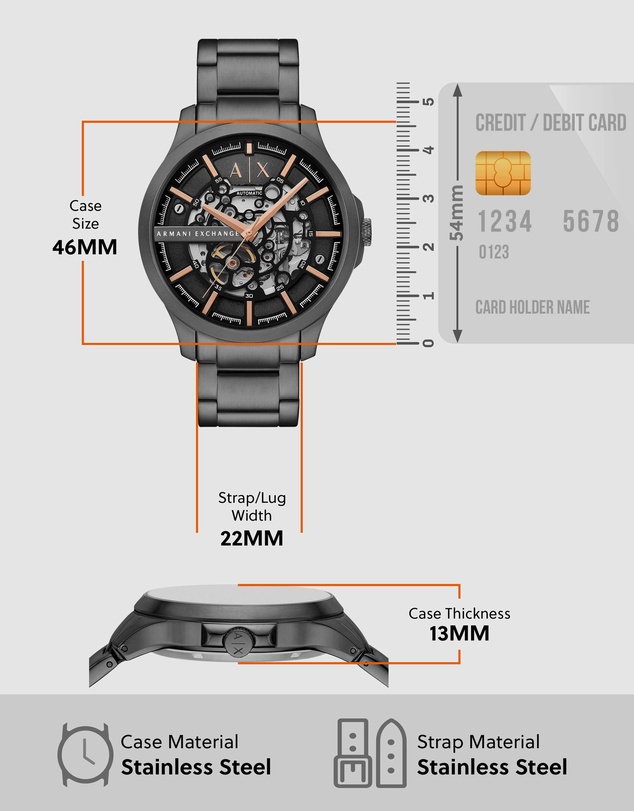 Armani Exchange - Gun-Metal Analogue Watch