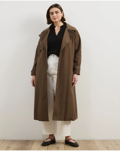 Atmos&Here Curvy - Cora Lightweight Trench Coat