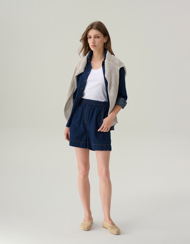 IDA+S - Daphne Dark Denim Button Down Top