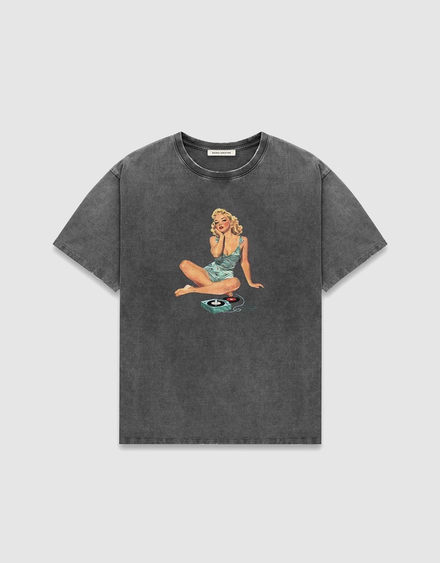 Duke + Dexter - Pin Up Washed Grey T-Shirt