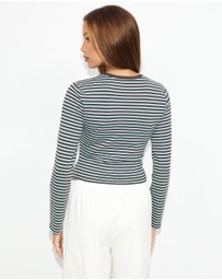 Dazie - Blush LS Stripe T-Shirt