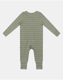 Kynd Baby - Organic Cotton Waffle in Sage Stripe
