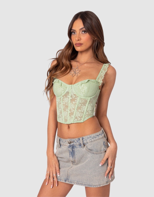 EDIKTED - Amaya Sheer Lace Corset
