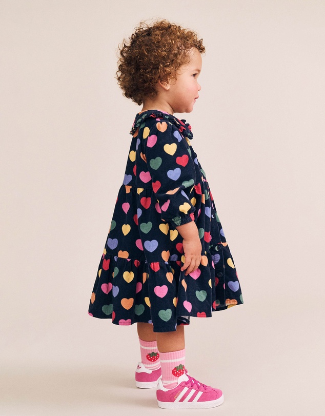 Huxbaby - Multi Hearts Cord Dress - Babies-Kids