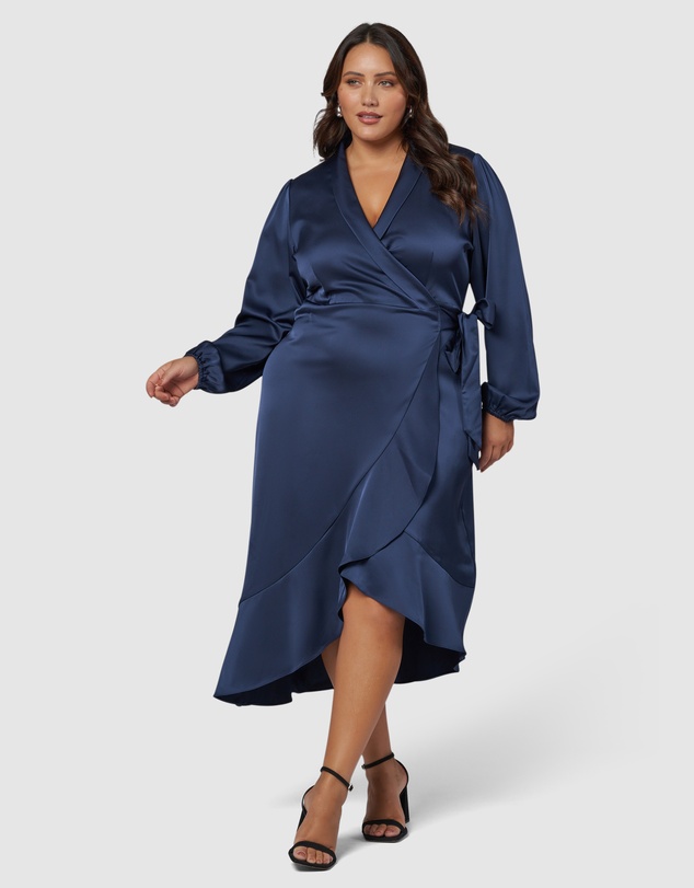 Pink Dusk by Curve Project - Girl Crush Satin Wrap Dress