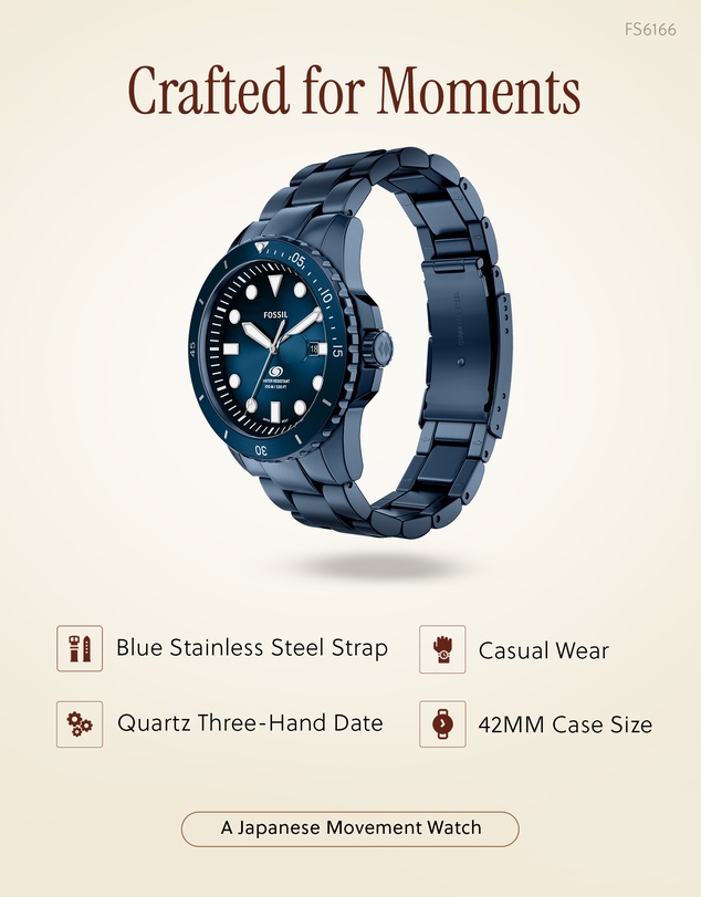 Fossil - Fossil Blue Blue Analogue Watch
