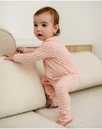 Kynd Baby - Day Or Night Onesie in Heart Gingham