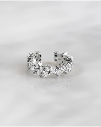 Wanderlust + Co - Aurora Pave Silver Ear Cuff