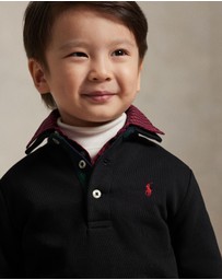 Polo Ralph Lauren - Plaid-Trim Fleece Polo-Collar Sweatshirt - ICONIC EXCLUSIVE - Babies-Kids
