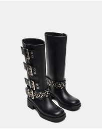 Steve Madden - Rampage Black Leather Boots