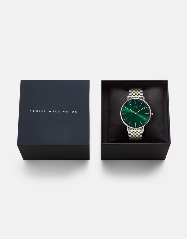 Daniel Wellington - Classic 40mm 7-Link Emerald Two-Tone