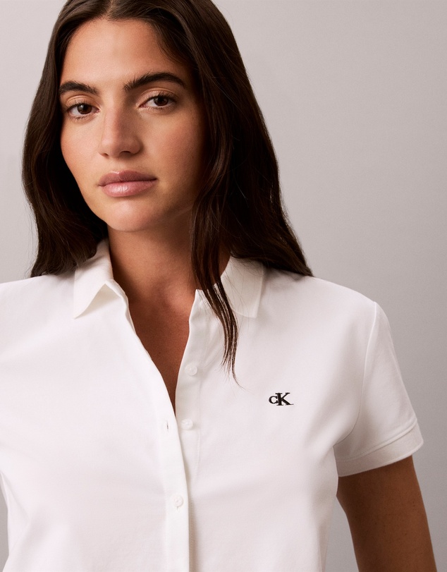 Calvin Klein Jeans - Cooling Jersey Cropped Polo Shirt