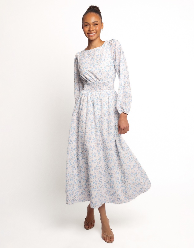 Petal & Pup - Roman Long Sleeve Maxi Dress - Blue Floral